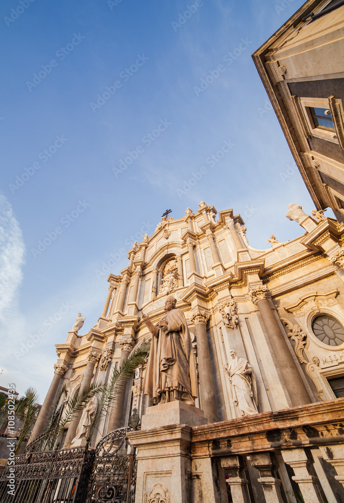 View of Catania cathedral in Sicily