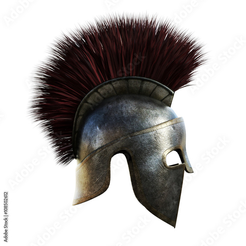Fotografie Spartan helmet on an isolated white background.
