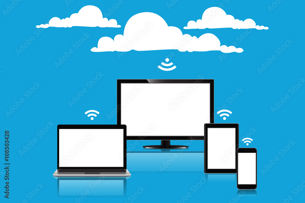 Cloud computing concept, vector illustration Cloud computing concept, vector illustration