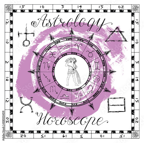 Astrology set for zodiac sign Aquarius or Water Bearer