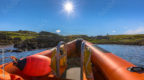 Rigid inflatable boat sunny day