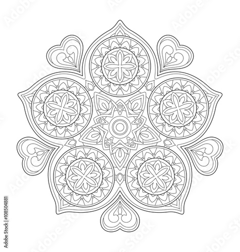Decorative mandala illustration for adult coloring  well arranged group and easy to edit