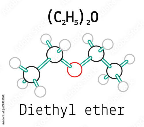 C4H10O diethyl ether molecule