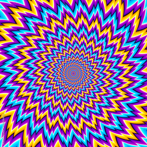 Abstract colorful  background with optical expansion illusion