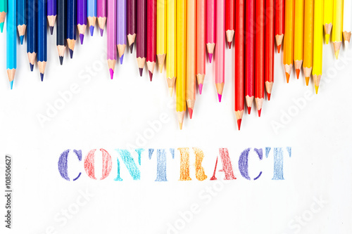 contract drawing by colour pencils