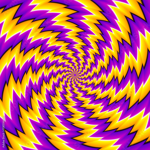 Abstract yellow background with spirals (spin illusion)