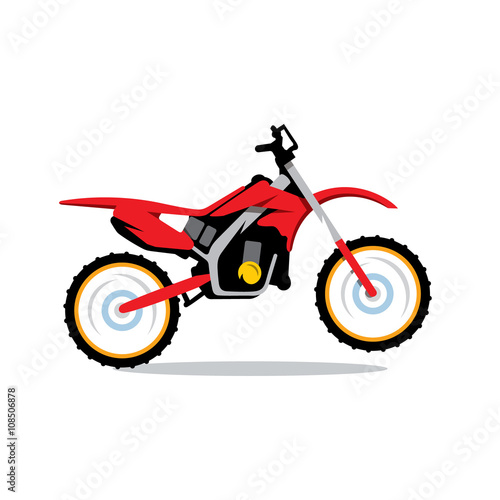 Vector Motocross Bike Cartoon Illustration. 