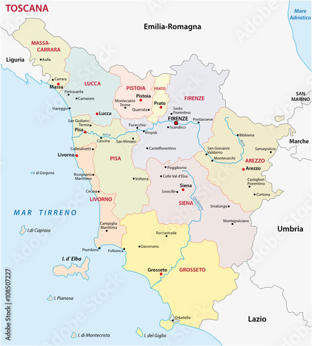tuscany administrative map
