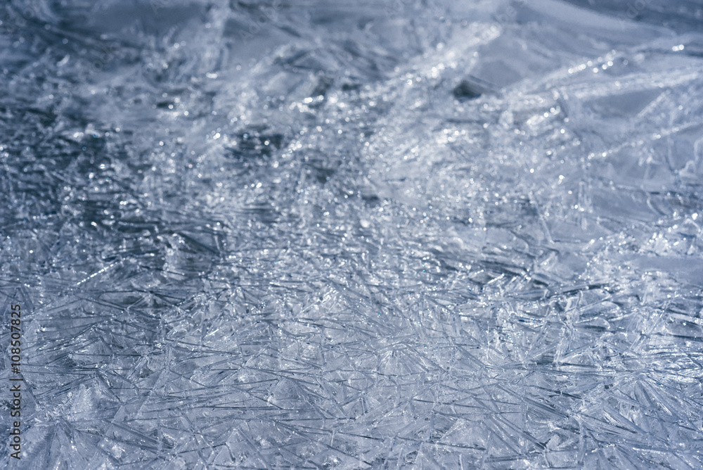 The ice cracked on a lake. The ice cracked on a lake.