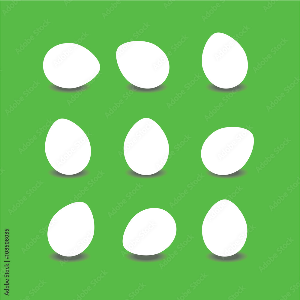 Vector set of white egg Vector set of white egg