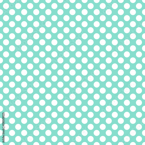 aqua & white polka dot pattern, seamless texture background
