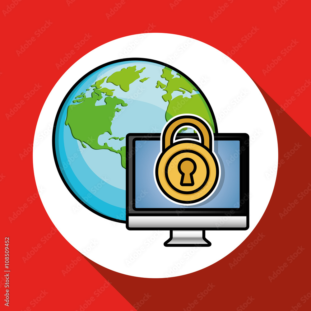 Security system icon over white background, vector illustration Security system icon over white background, vector illustration
