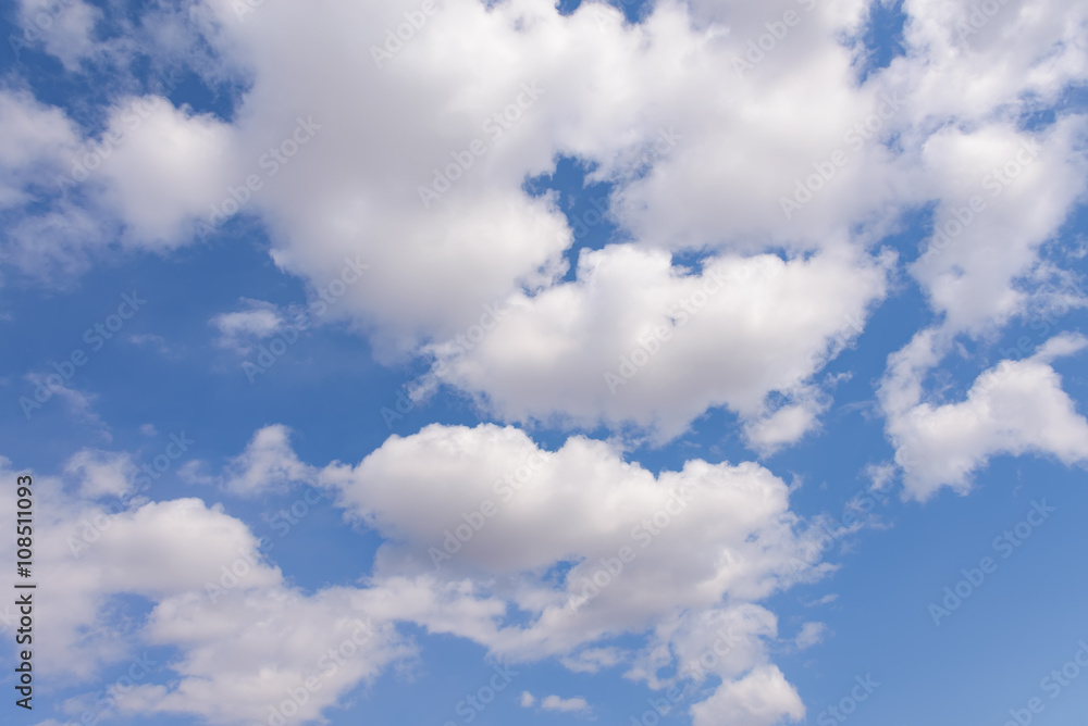 Fototapeta premium The sun , blue sky . Blue sky, clouds, sun , spring .