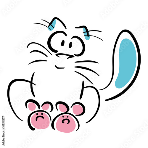 Cat in slippers