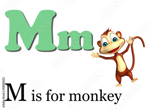 Monkey with alphabet photo