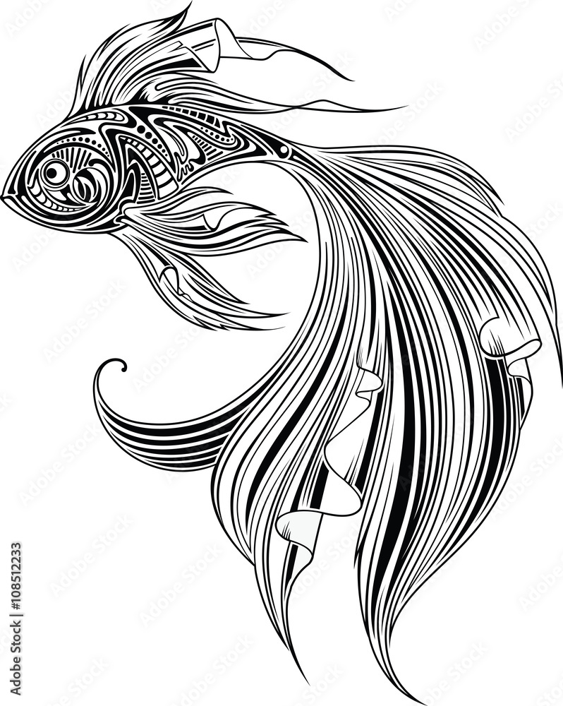 Fototapeta premium Fish, monochrome