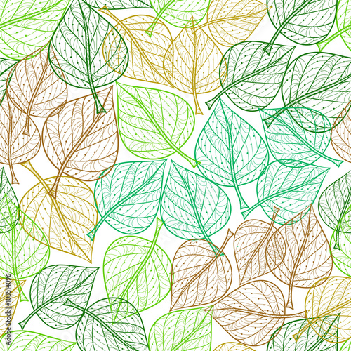 vector pattern of delicat openwork leaves