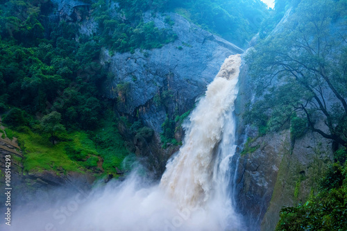 Dunhinda waterfall, Badulla in Sri Lanka after rain

