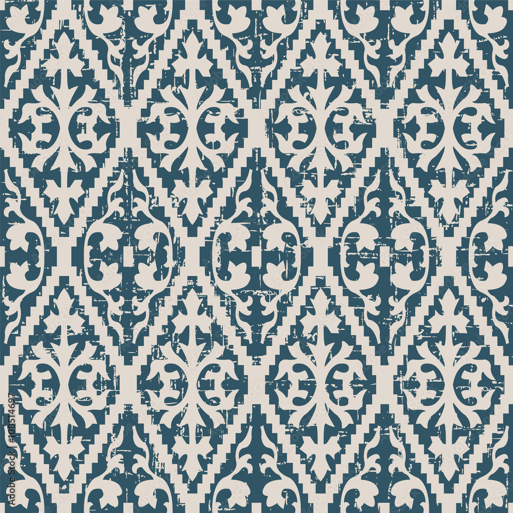 Seamless worn out antique background 019_jagged check spiral