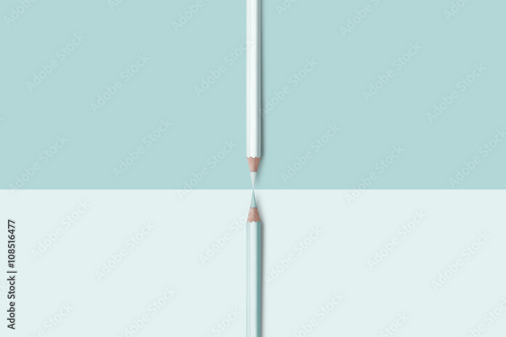 line of pastel light blue color pencils line of pastel light blue color pencils