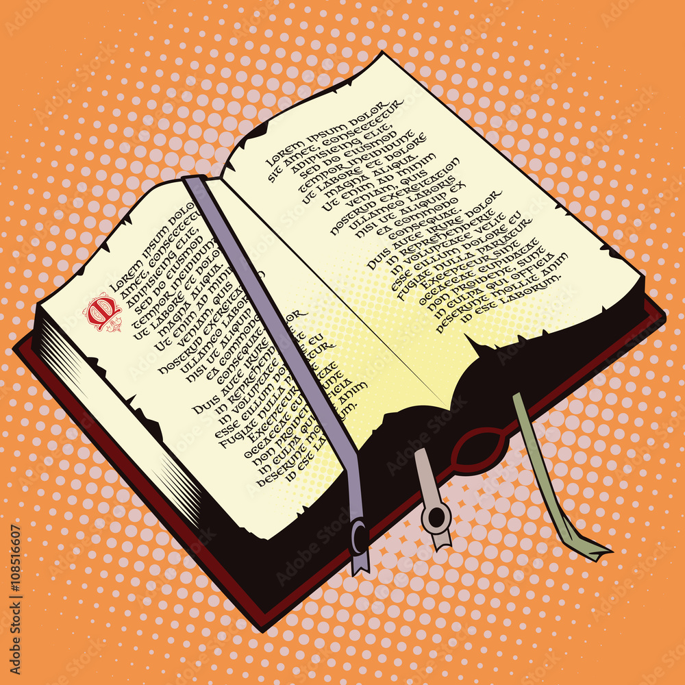 Obraz premium Object in retro style pop art. Old book