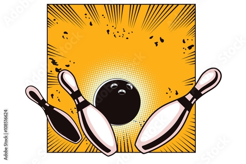 Bowling ball crashing into the pins