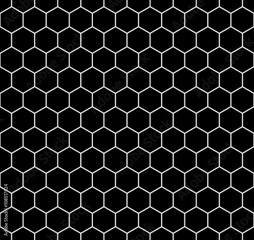 Fotografiet Vector modern seamless geometry pattern hex, black and white abstract geometric