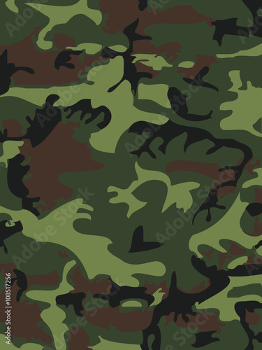 Camouflage pattern background. Woodland style. Vector illustration