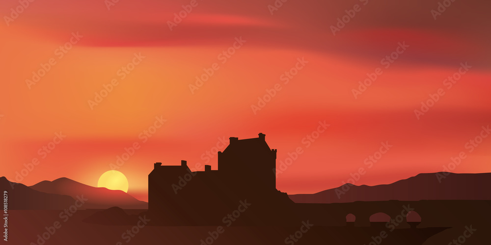 Obraz premium Paysage - Château d'Eilean Donan