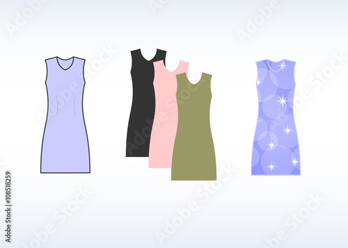 Colorful dress template. vector illustration