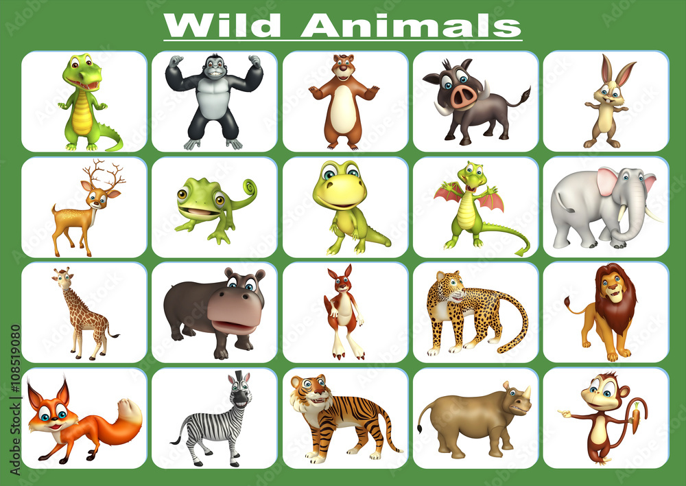 Obraz premium wild animal chart