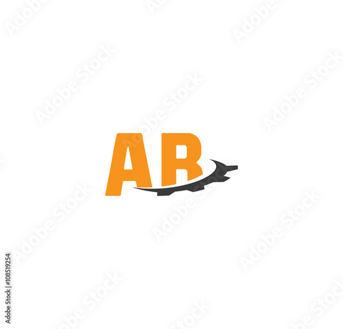 AB alphabet with swoosh gears