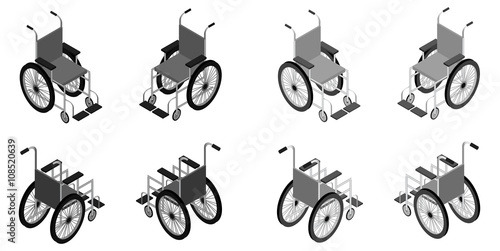 Wheelchair detailed isometric icon
