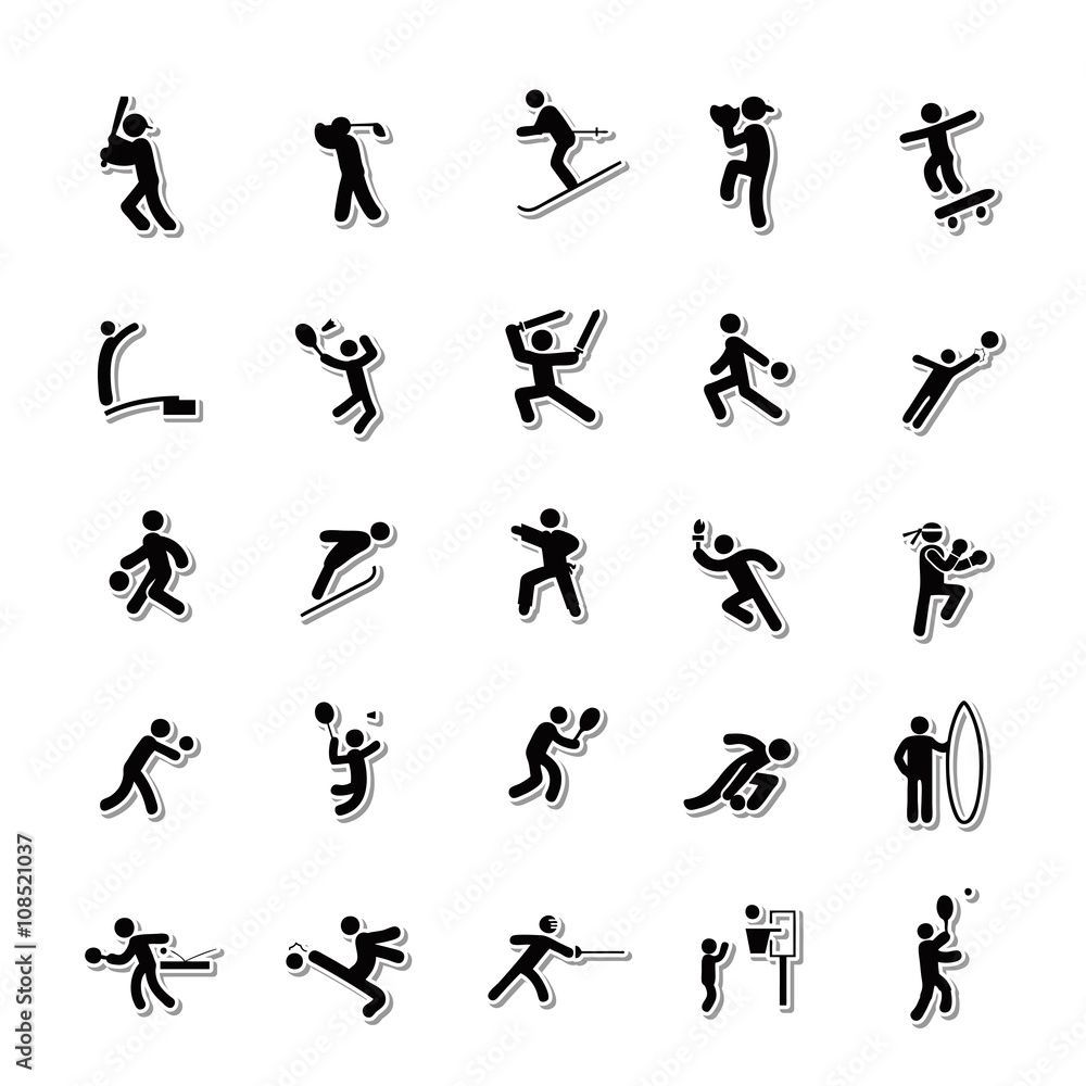 Sports Human icon set Sports Human icon set