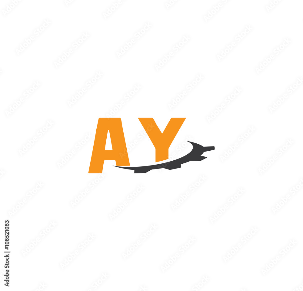 ay alphabet with swoosh gears Stock Vector Adobe Stock