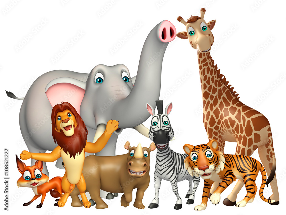 Naklejka premium wild animal collection