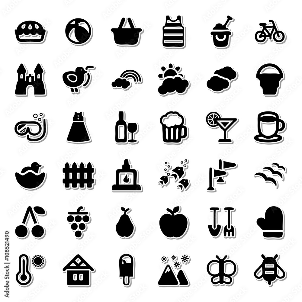 Obraz premium Four seasons icon set