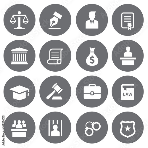 Law firms icons set