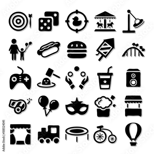 Amusement Park icon set