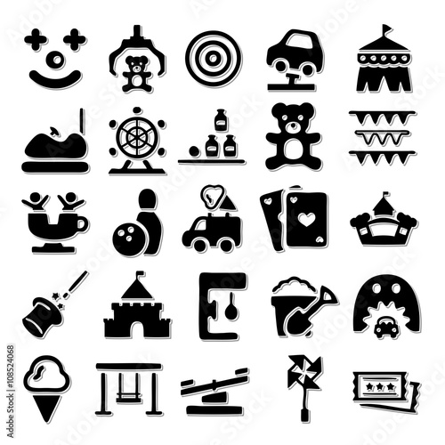 Amusement Park icon set