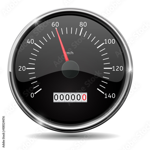 Speedometer. Speed gauge at 60