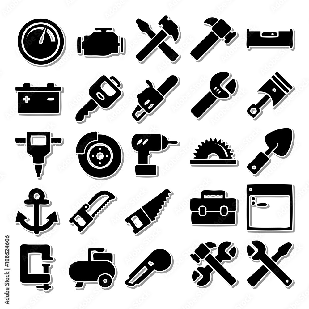 Work tools icon set Work tools icon set