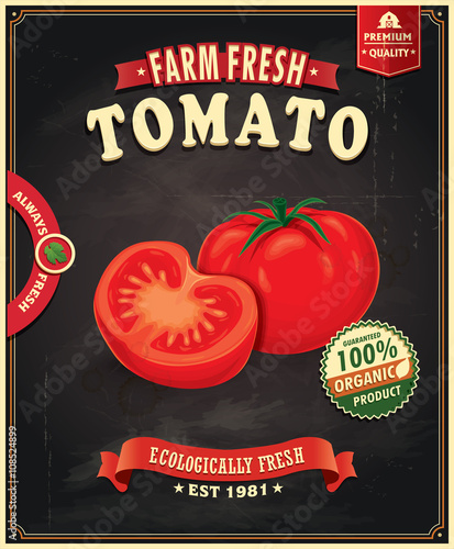 Vintage Farm Fresh Tomato poster design
