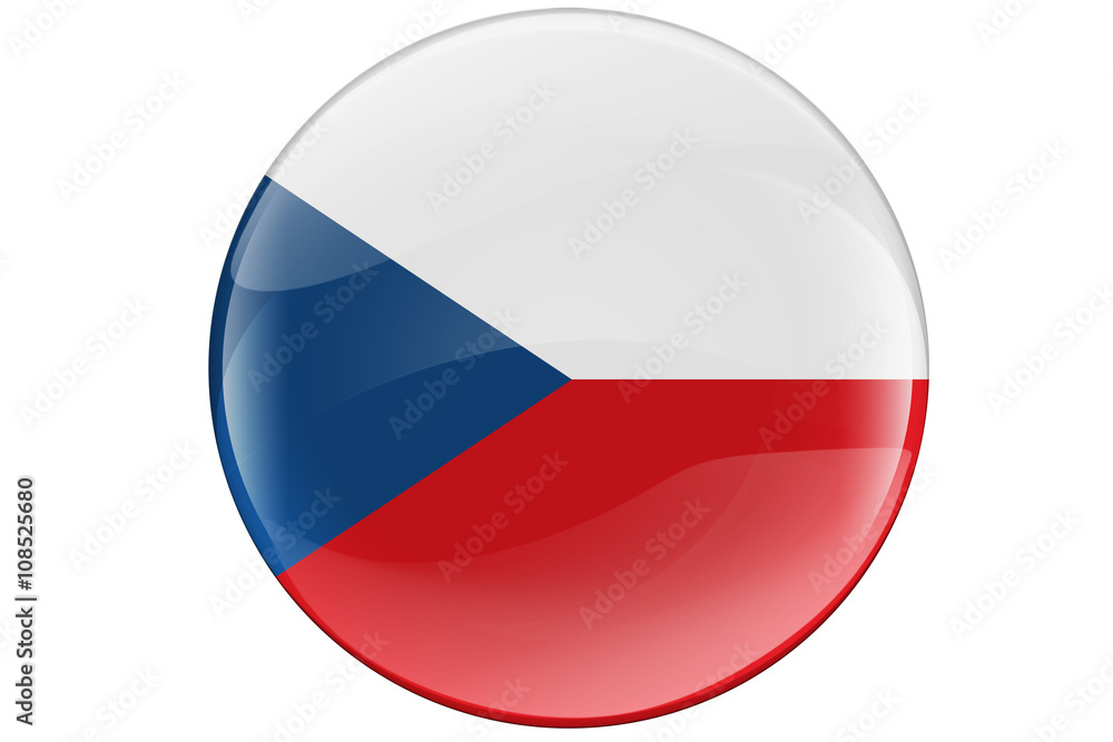 Czech Republic Button Flag Czech Republic Button Flag