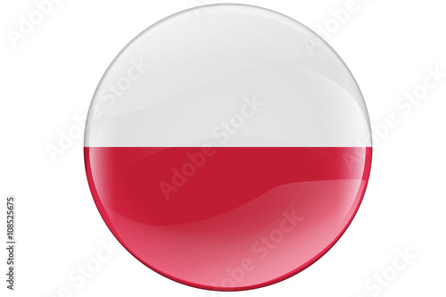 Poland  Button Flag