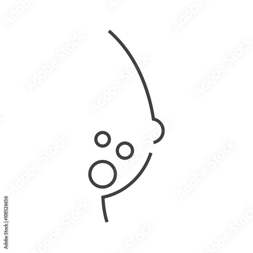 Line icon Breast Cancer icon