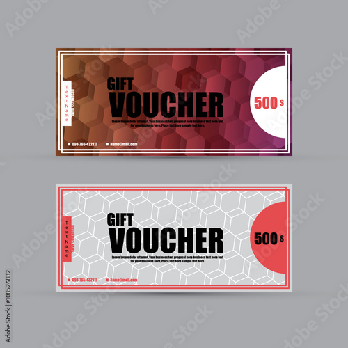Wallpaper Mural Gift voucher template with colorful pattern six coving, Vector i Torontodigital.ca