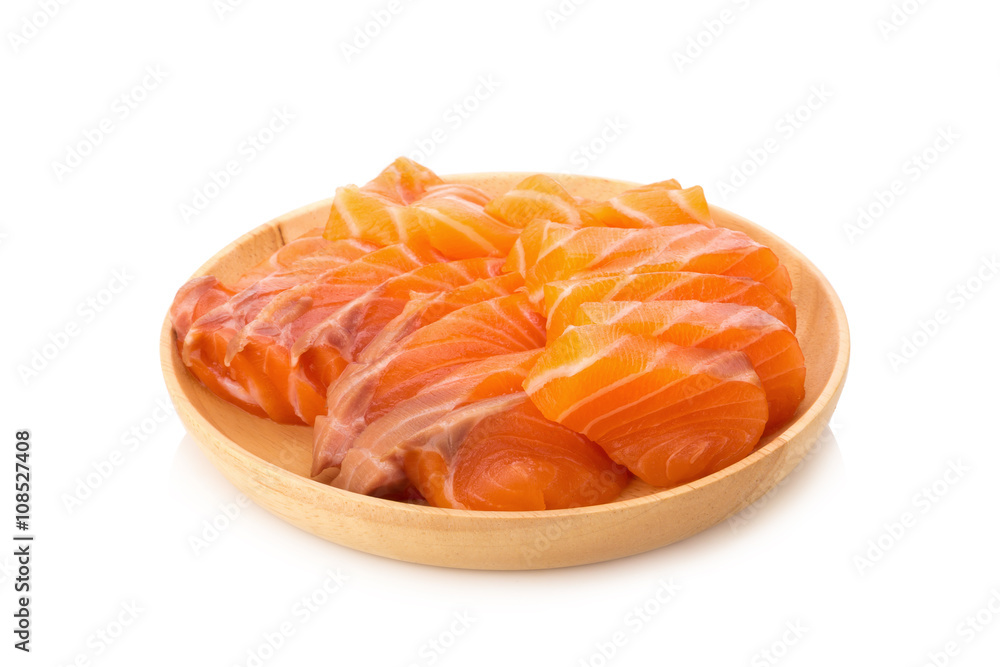 salmon fish fresh meat slice isolated on white background salmon fish fresh meat slice isolated on white background