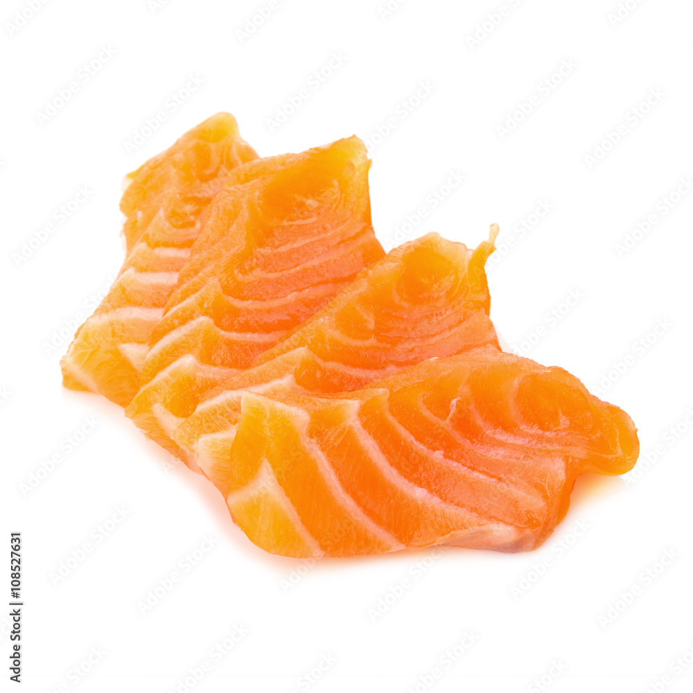 salmon fish fresh meat slice isolated on white background salmon fish fresh meat slice isolated on white background