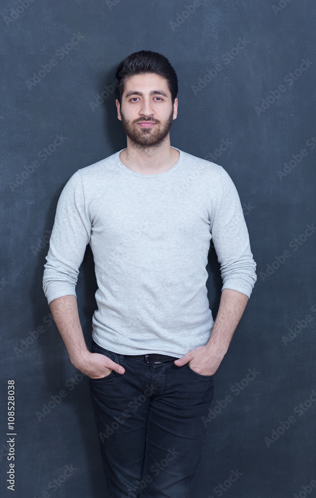 cool Arabic man with beard portrait cool Arabic man with beard portrait
